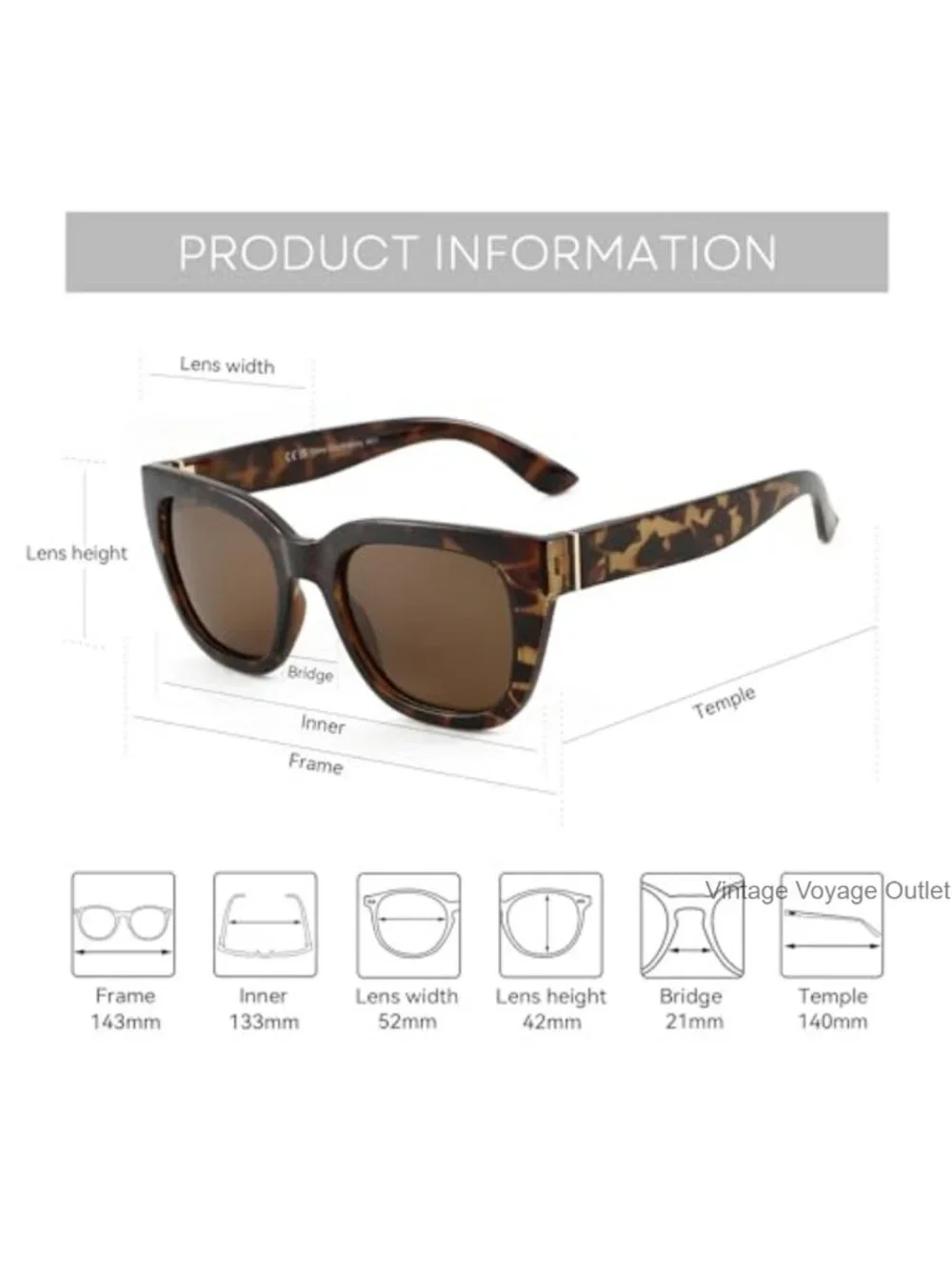 Square Polarized Sunglasses UV400 Retro Vintage Shades TAC Lens Lightweight